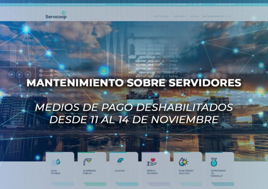 Mantenimiento Programado De Servidores Servicoop Servicios Públicos En Puerto Madryn 8239